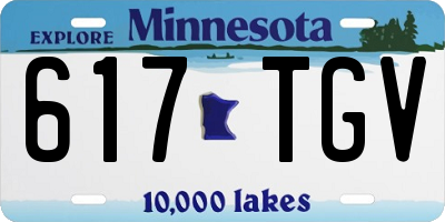 MN license plate 617TGV