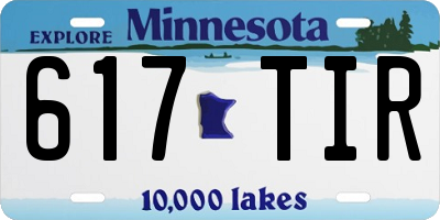 MN license plate 617TIR