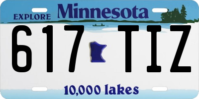 MN license plate 617TIZ
