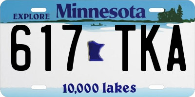 MN license plate 617TKA