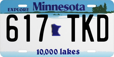 MN license plate 617TKD