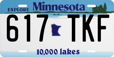 MN license plate 617TKF