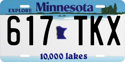 MN license plate 617TKX