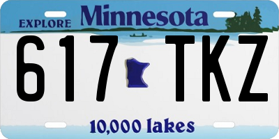 MN license plate 617TKZ
