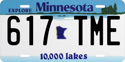 MN license plate 617TME