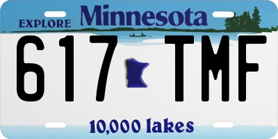 MN license plate 617TMF