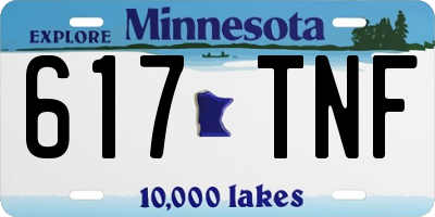 MN license plate 617TNF