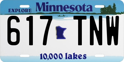 MN license plate 617TNW