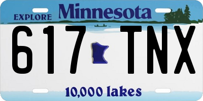 MN license plate 617TNX