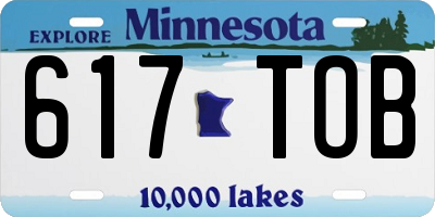 MN license plate 617TOB