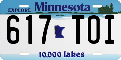 MN license plate 617TOI