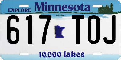 MN license plate 617TOJ
