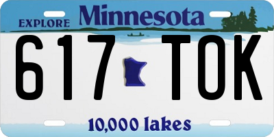 MN license plate 617TOK