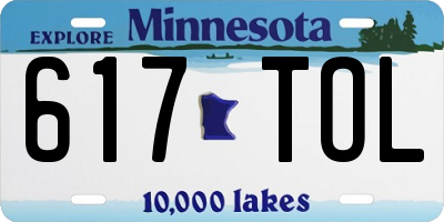 MN license plate 617TOL