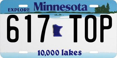 MN license plate 617TOP