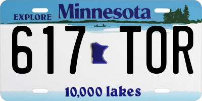 MN license plate 617TOR