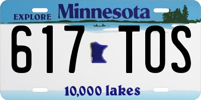 MN license plate 617TOS