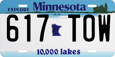 MN license plate 617TOW