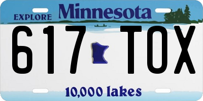 MN license plate 617TOX