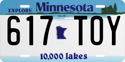 MN license plate 617TOY