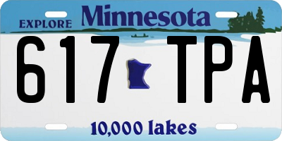 MN license plate 617TPA