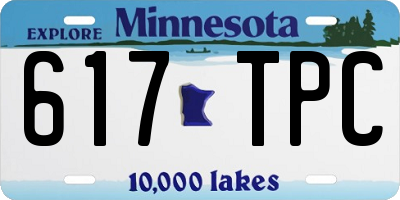 MN license plate 617TPC