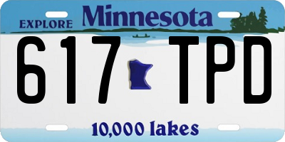 MN license plate 617TPD