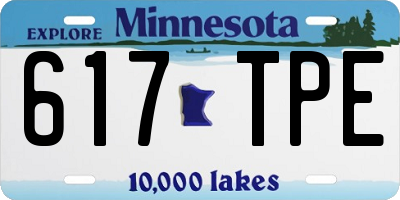 MN license plate 617TPE