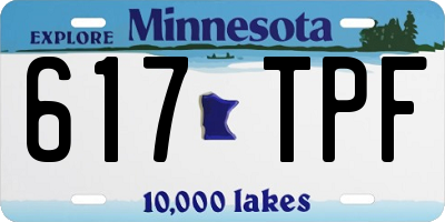 MN license plate 617TPF
