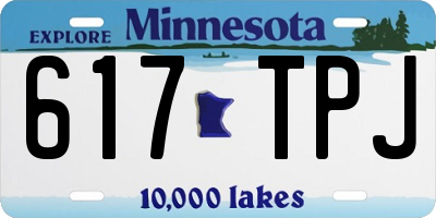 MN license plate 617TPJ