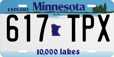 MN license plate 617TPX