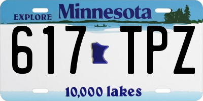 MN license plate 617TPZ
