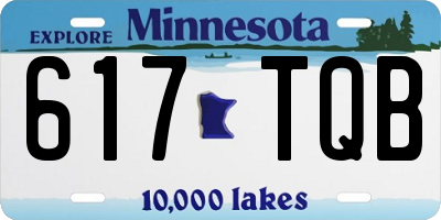 MN license plate 617TQB