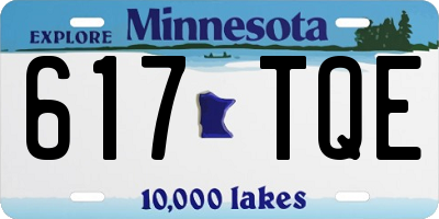 MN license plate 617TQE