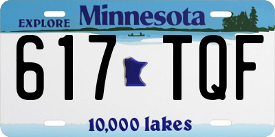 MN license plate 617TQF
