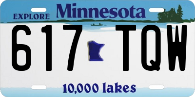 MN license plate 617TQW
