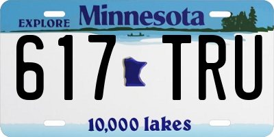 MN license plate 617TRU
