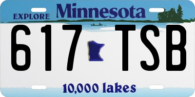MN license plate 617TSB