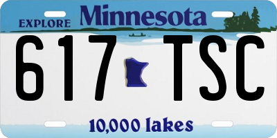 MN license plate 617TSC