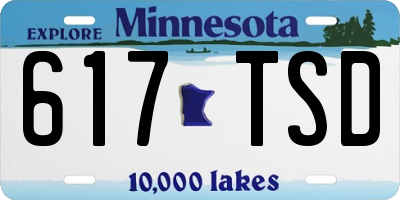 MN license plate 617TSD
