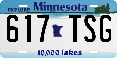 MN license plate 617TSG