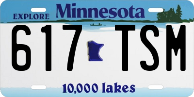 MN license plate 617TSM