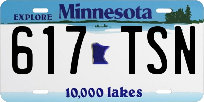 MN license plate 617TSN