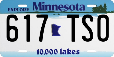 MN license plate 617TSO