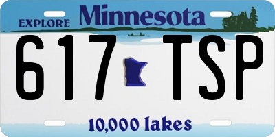 MN license plate 617TSP