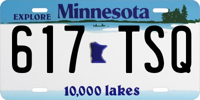 MN license plate 617TSQ