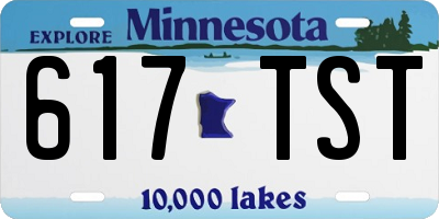 MN license plate 617TST
