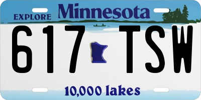 MN license plate 617TSW