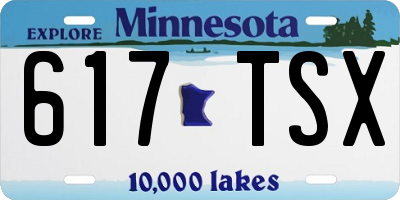 MN license plate 617TSX