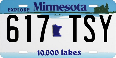MN license plate 617TSY